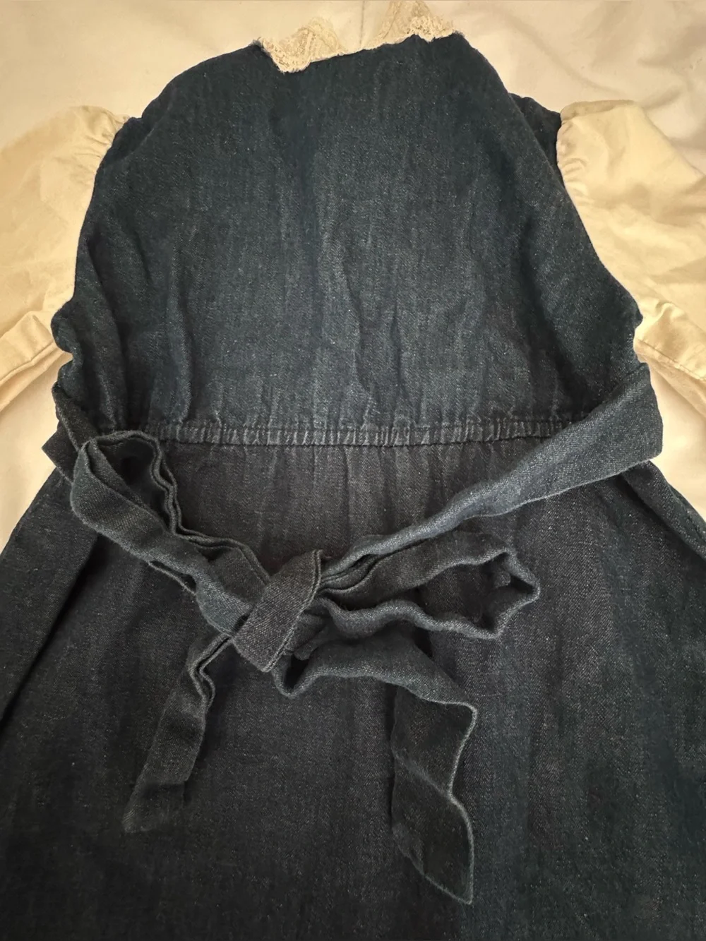 Gunne Sax Navy and Cream Lace Trim Girls' Dress